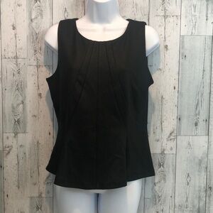 Jennifer Lopez Faux Leather Peplum Sleeveless Top Medium